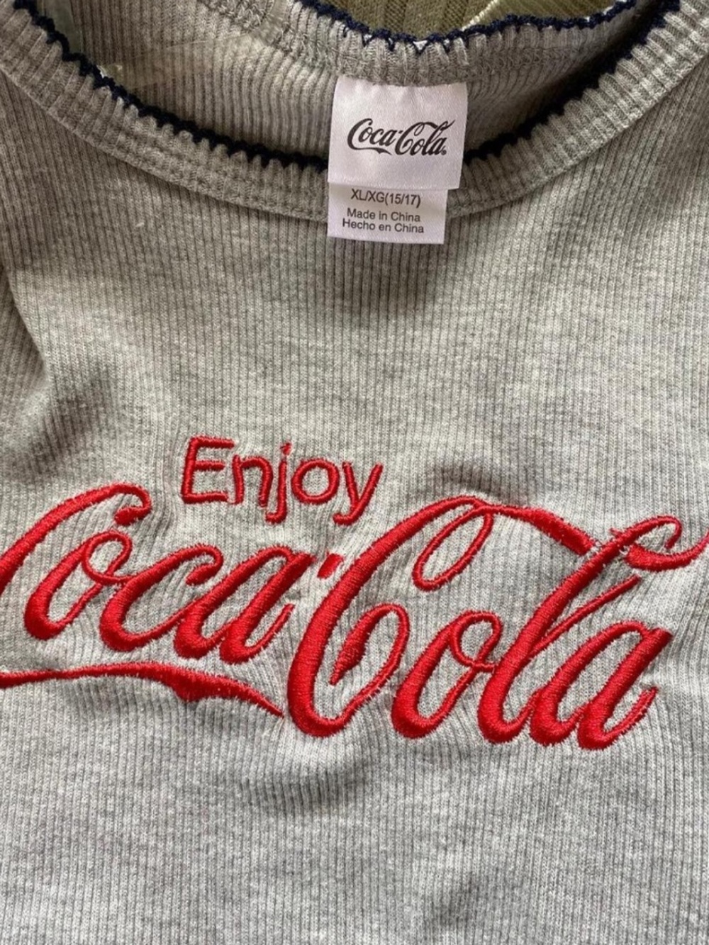Coca Cola Gray Ribbed Tank with Red Logo - Picture 4 of 4